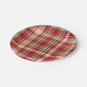Het 23-papier van de Plaid van Kerstmis BORDEN Papieren Bordje