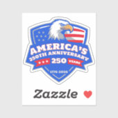 Het 250ste Jubileum Eagle Badge Vinyl Sticker (Vel)