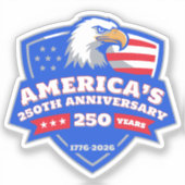 Het 250ste Jubileum Eagle Badge Vinyl Sticker (Voorkant)