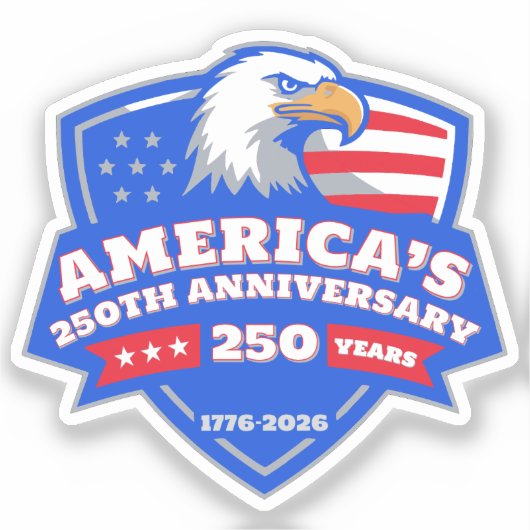 Het 250ste Jubileum Eagle Badge Vinyl Sticker (Voorkant)