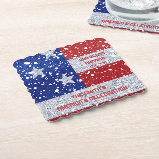 Het 250ste Jubileum van Amerika Kartonnen Onderzetters (Gebogen)