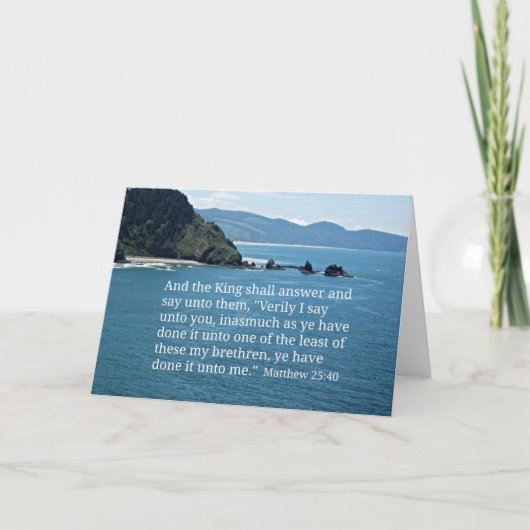 Het 25:40 van Matthew en de Koning zullen… Kaart (Voorkant)