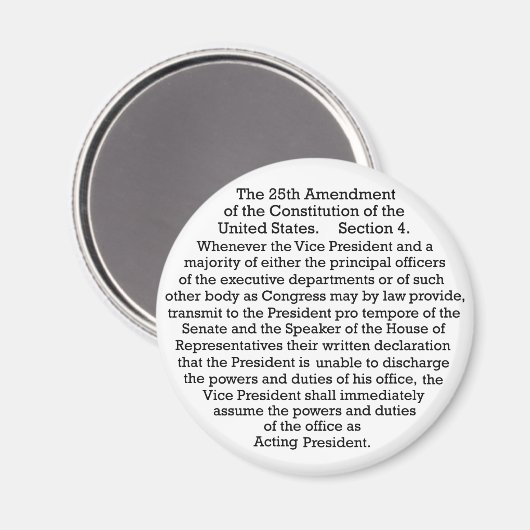 Het 25e amendement magneet (Voorkant / Achterkant)