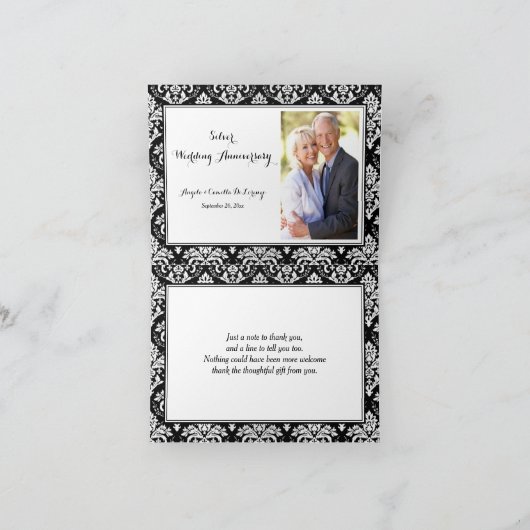 het 25ste Damast van het Jubileum, Kroonluchter Bedankkaart (Binnen)