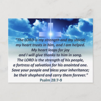Het 28:7 van de psalm - 9 briefkaart