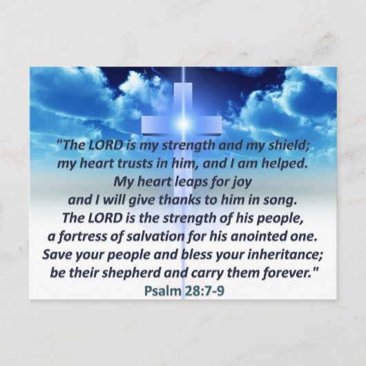 Het 28:7 van de psalm - 9 briefkaart (Voorkant)