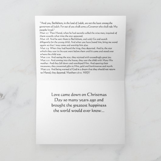 Het 2:6 van Matthew - Kerstmis 12 Feestdagen Kaart (Binnen)