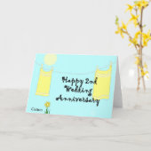 het 2de Jubileum van het Huwelijk Kaart (Gele Bloem)