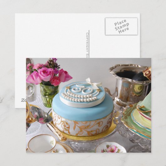 Het 30e verjaardagstaart Briefkaart. Briefkaart (Voorkant / Achterkant)