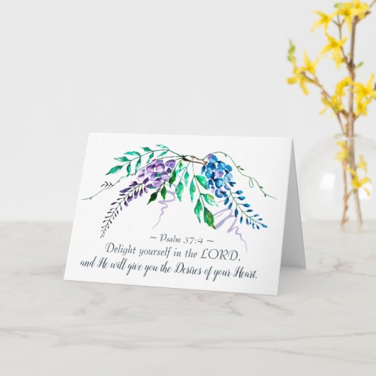 Het 37:4 van de psalm verrukt zich in Lord, Kaart (Gele Bloem)