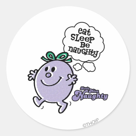Het 3-stappenplan van Miss Naughty Ronde Sticker (Voorkant)