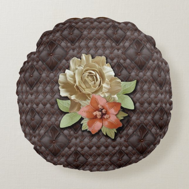 Het 3D Decor van de Academie van de Leer Rond Kussen (Voorkant)