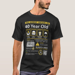 Het 40-jarige pakket bevat de grappige 40ste verja t-shirt