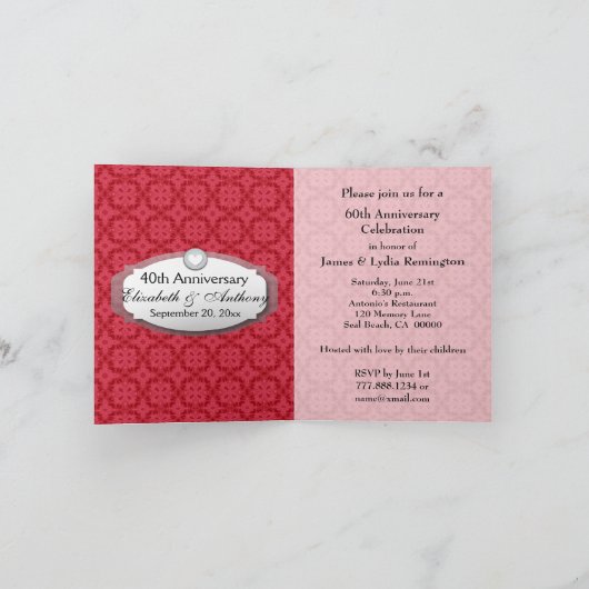 het 40ste Jubileum van het Huwelijk van het (Binnen)