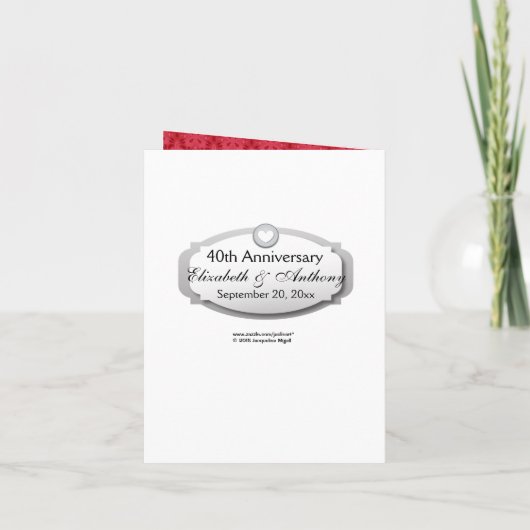 het 40ste Jubileum van het Huwelijk van het (Achterkant)