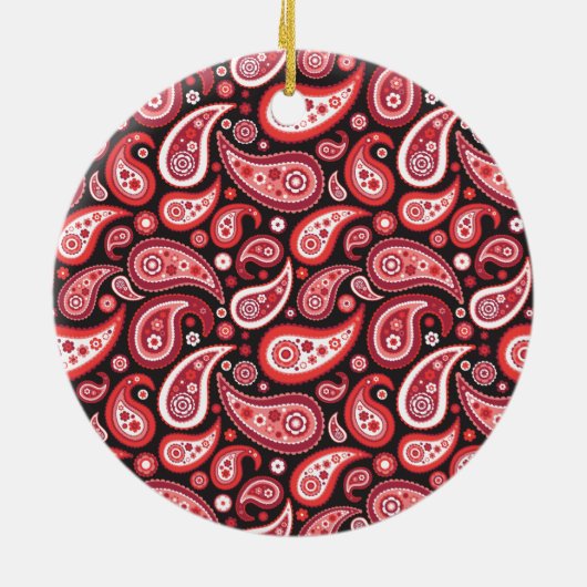 het 40ste Robijnrode Monogram van Paisley van het Keramisch Ornament (Achterkant)