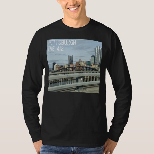 Het 412 Pittsburgh Uitzicht lange hoes T-shirt Man (Voorkant)