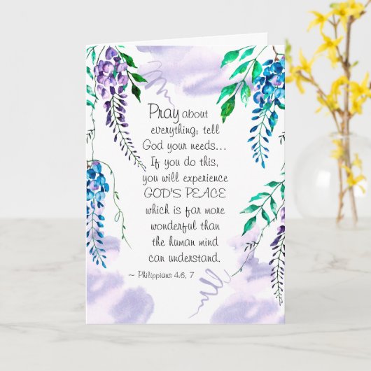 Het 4:6 van Philippians - 7 bidden over alles Kaart (Gele Bloem)