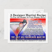 Het 4 juli vuurwerk Martini Recept Briefkaart (Voorkant / Achterkant)