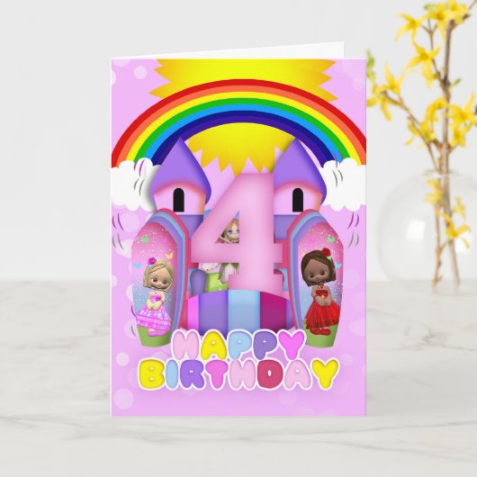 het 4de Wenskaart van het Kasteel van Bouncy van Kaart (Gele Bloem)