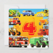Het 4e verjaardagsfeest van Construction Trucks Ki Kaart (Voorkant)