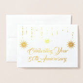 Het 50e Jubileum is een Starburst Folie Kaarten (Voorkant met envelop)