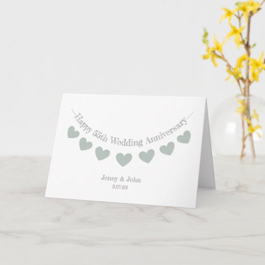 het 55ste Smaragdgroene Jubileum van het Huwelijk Kaart (Gele Bloem)