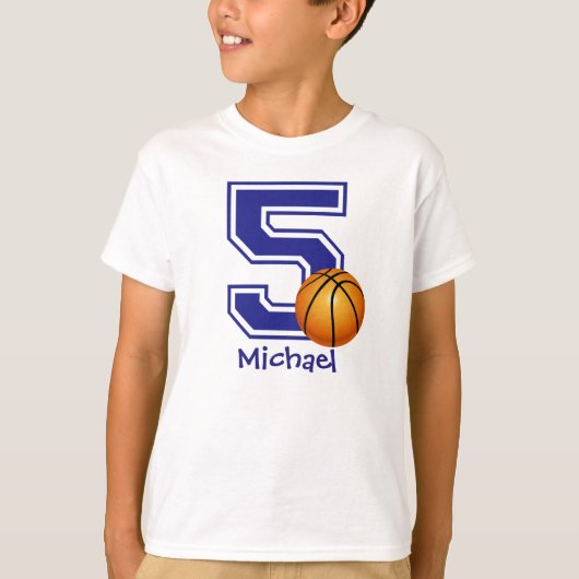 het 5de gepersonaliseerde basketbal van het t-shirt (Voorkant)