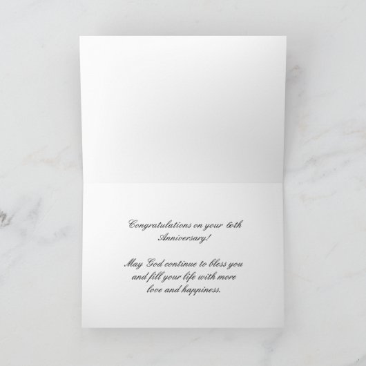 het 60ste Wenskaart van het Jubileum Kaart (Binnen)