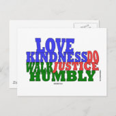 het 6:8 Micah van de GANG van de Briefkaart (Voorkant / Achterkant)