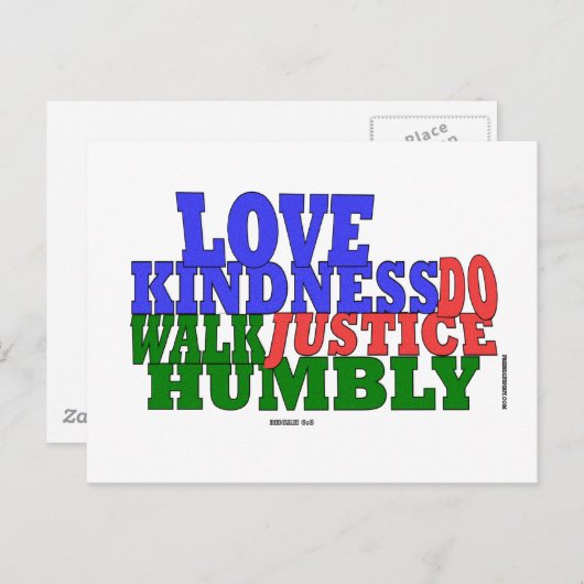 het 6:8 Micah van de GANG van de Briefkaart (Voorkant / Achterkant)