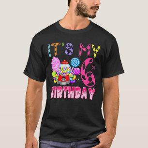 Het 6-jarige Snoep Candyland Birthday Girl T-shirt