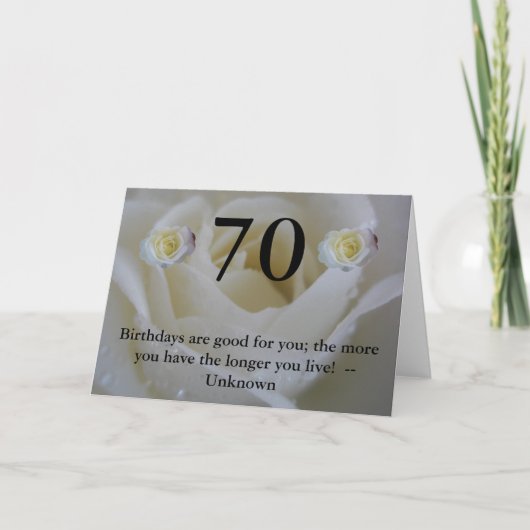 het 70ste Wit van de Verjaardag nam de Groet van Kaart (Voorkant)