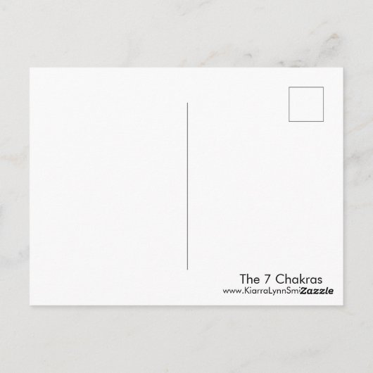 Het 7 Chakras Briefkaart (Achterkant)