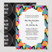 Het 80-jarige Geometrische patroon van de stijl va Kaart (Voorkant / Achterkant)