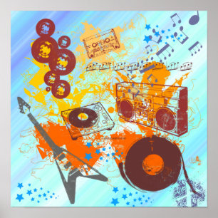 Het 80-muziekPoster Retro Poster