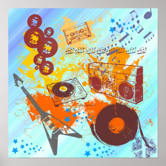 Het 80-muziekPoster Retro Poster (Voorkant)