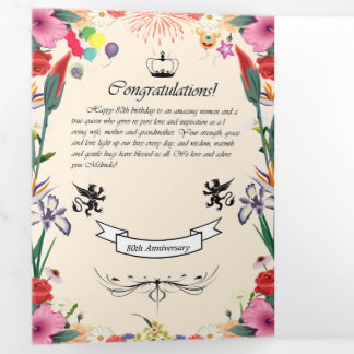 Het 80ste Wenskaart van Melinda Drieluik Aankondiging