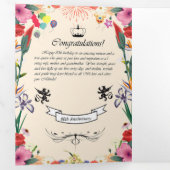 Het 80ste Wenskaart van Melinda Drieluik Aankondiging (Binnenzijde eerst)