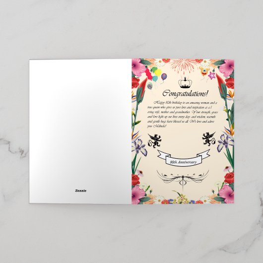 Het 80ste Wenskaart van Melinda Folie Feestdagenkaart (Buiten Laag)