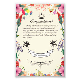 Het 80ste Wenskaart van Melinda Foto Afdruk