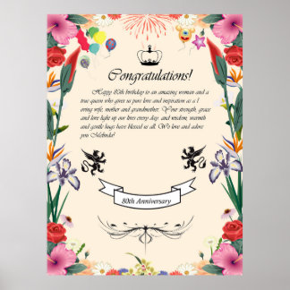 Het 80ste Wenskaart van Melinda Poster