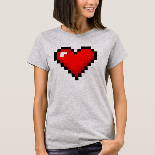 Het 8-bits hart van vrouwen: Klassieke Retro Gamer T-shirt (Voorkant)
