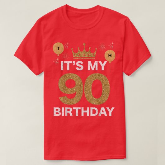 het 90e koningsfeest van mijn geboortedag in het k t-shirt (Design voorkant)