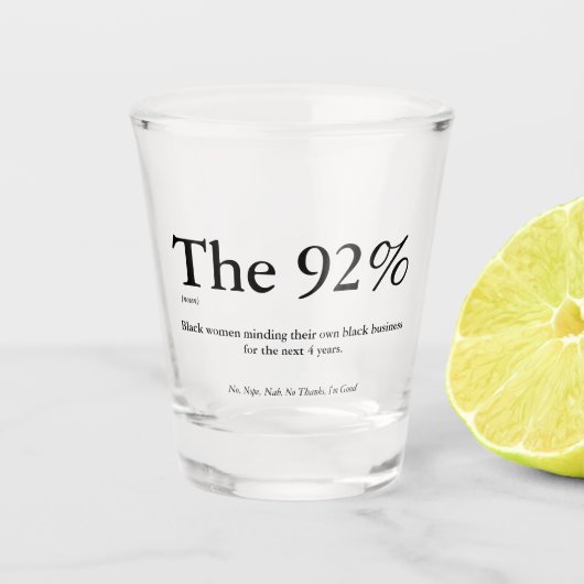 Het 92% schotglas shot glas (Voorkant)