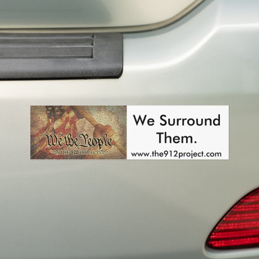 Het 9-12-project en "We omringen ze" Bumpersticker (Op auto)