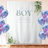 Het A Boy Foliage Blue Baby shower Foto Prop. Wandkleed