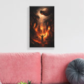 Het Aanbieden van Vuur Canvas Afdruk (Insitu (Woonkamer))
