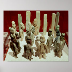 Het aanbieden van zestien mannelijke figuren uit L Poster