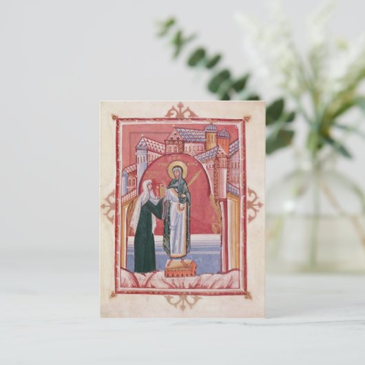 Het aanbod van Abbess Hilda Briefkaart (Staand voorkant)